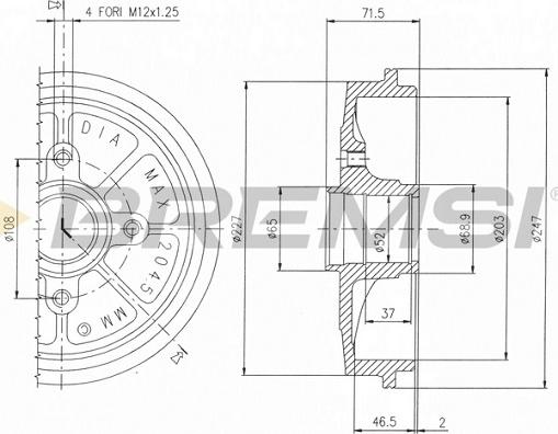 Bremsi CR5472 - Тормозной барабан autospares.lv