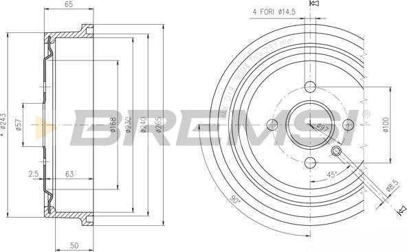 Bremsi CR5560 - Тормозной барабан autospares.lv