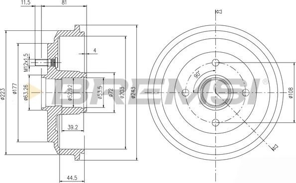 Bremsi CR5644 - Тормозной барабан autospares.lv