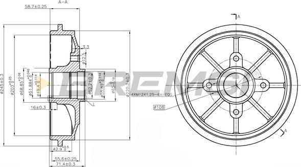 Bremsi CR5637 - Тормозной барабан autospares.lv