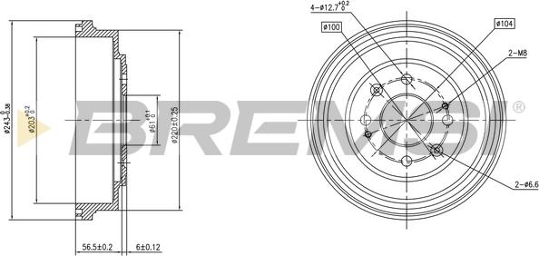 Bremsi CR5629 - Тормозной барабан autospares.lv