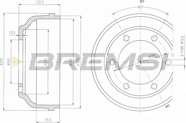 Bremsi CR5625 - Тормозной барабан autospares.lv