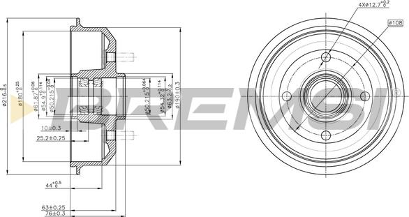 Bremsi CR5054 - Тормозной барабан autospares.lv