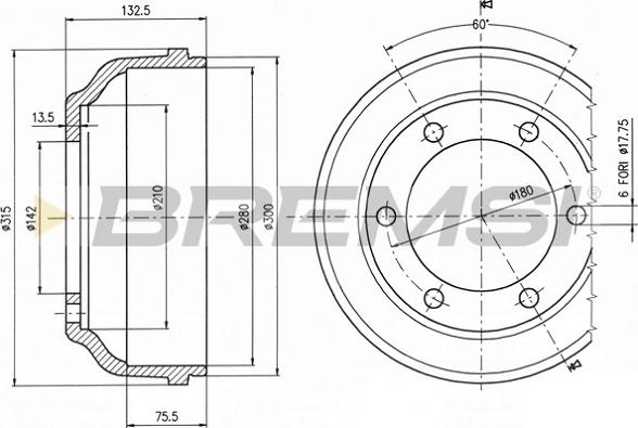 Bremsi CR5063 - Тормозной барабан autospares.lv