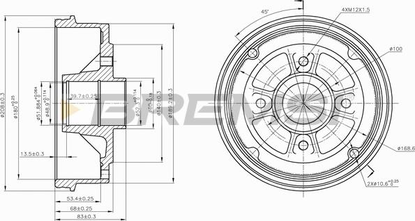 Bremsi CR5395 - Тормозной барабан autospares.lv