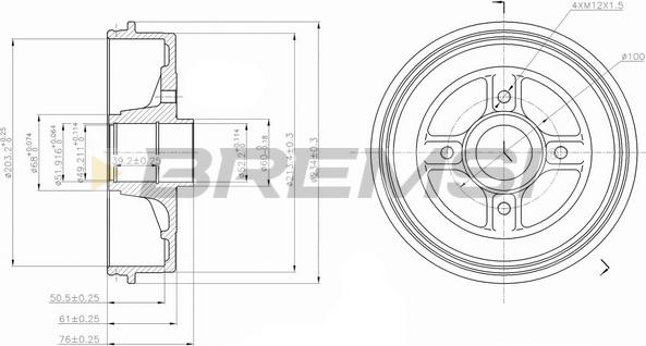 Bremsi CR5396 - Тормозной барабан autospares.lv