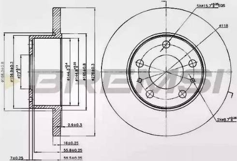 Bremsi DB0195S - Тормозной диск autospares.lv