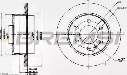 Bremsi DB0311S - Тормозной диск autospares.lv