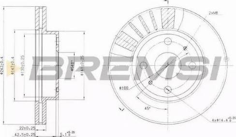 Bremsi DBA405V - Тормозной диск autospares.lv