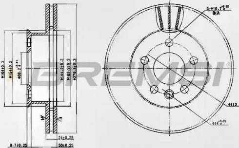 Bremsi DBA427V - Тормозной диск autospares.lv