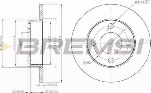 Bremsi DBA563S - Тормозной диск autospares.lv