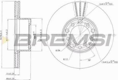 Bremsi DBA143V - Тормозной диск autospares.lv