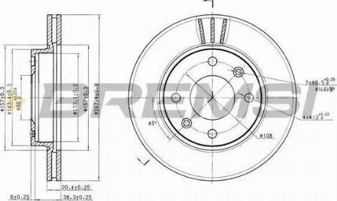 Bremsi DBA154V - Тормозной диск autospares.lv