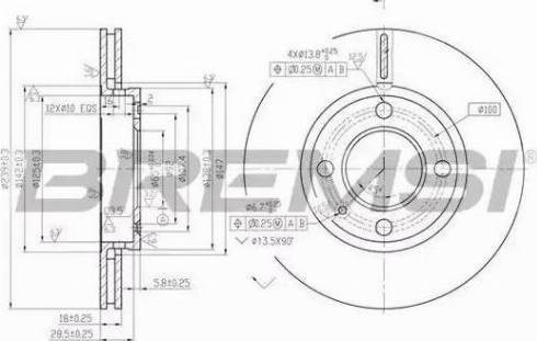 Bremsi DBA812V - Тормозной диск autospares.lv