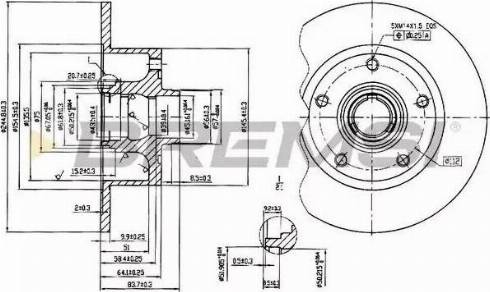 Bremsi DBA830S - Тормозной диск autospares.lv