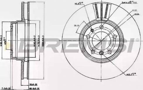 Bremsi DBA832V - Тормозной диск autospares.lv