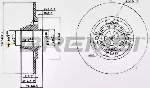 Bremsi DBA333S - Тормозной диск autospares.lv