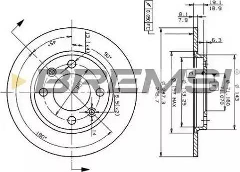 Bremsi DBA244S - Тормозной диск autospares.lv