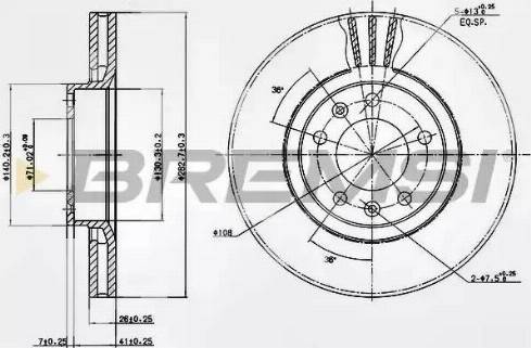 Bremsi DBA264V - Тормозной диск autospares.lv