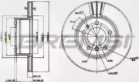 Bremsi DBA211V - Тормозной диск autospares.lv