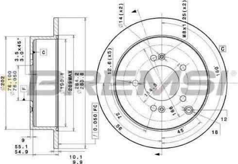 Bremsi DBB493S - Тормозной диск autospares.lv