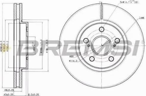 Bremsi DBB446V - Тормозной диск autospares.lv