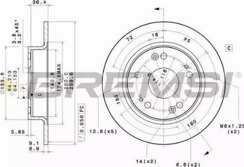 Bremsi DBB558S - Тормозной диск autospares.lv