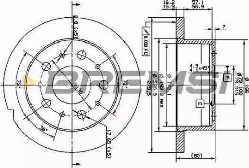 Bremsi DBB574S - Тормозной диск autospares.lv