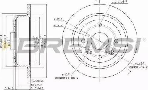 Bremsi DBB606S - Тормозной диск autospares.lv