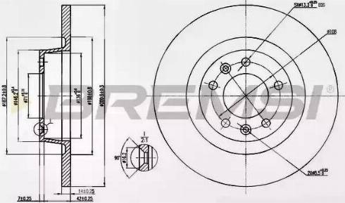 Bremsi DBB602S - Тормозной диск autospares.lv