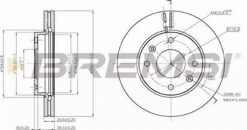 Bremsi DBB614V - Тормозной диск autospares.lv