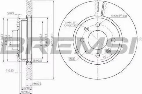 Bremsi DBB636V - Тормозной диск autospares.lv