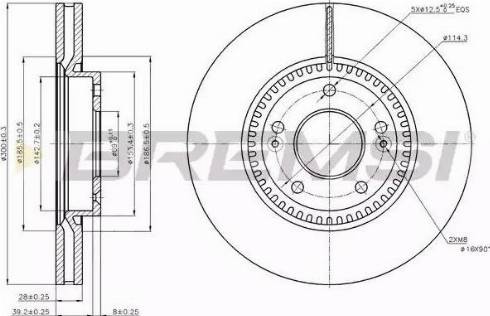 Bremsi DBB630V - Тормозной диск autospares.lv