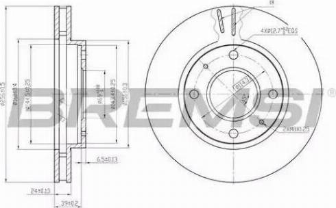 Bremsi DBB621V - Тормозной диск autospares.lv