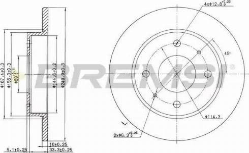 Bremsi DBB622S - Тормозной диск autospares.lv