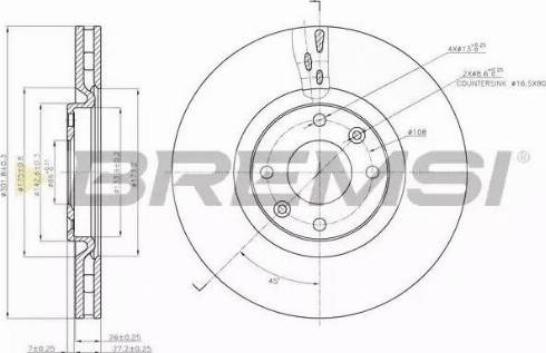 Bremsi DBB676V - Тормозной диск autospares.lv