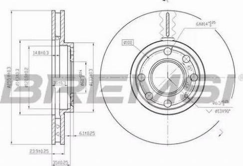 Bremsi DBB041V - Тормозной диск autospares.lv