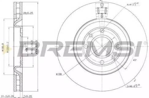 Bremsi DBB065V - Тормозной диск autospares.lv