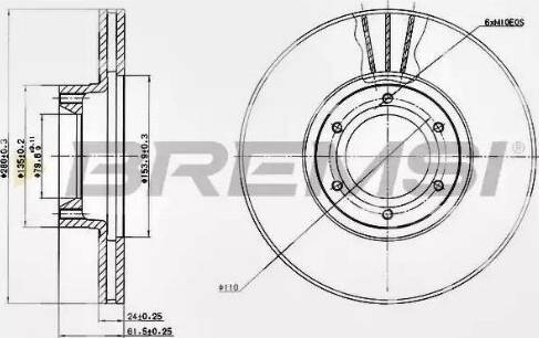 Bremsi DBB067V - Тормозной диск autospares.lv