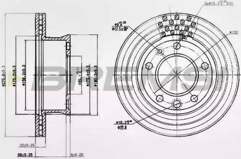 Bremsi DBB013V - Тормозной диск autospares.lv