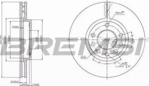 Bremsi DBB191V - Тормозной диск autospares.lv