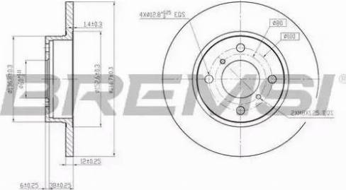 Bremsi DBB148S - Тормозной диск autospares.lv