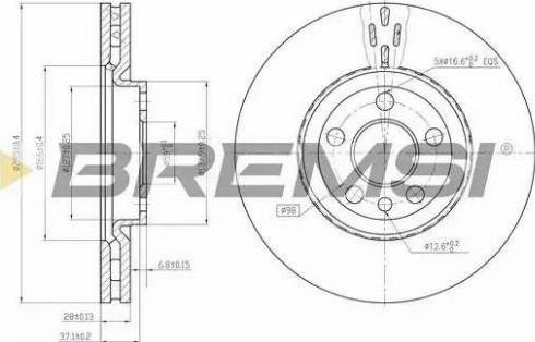 Bremsi DBB165V - Тормозной диск autospares.lv