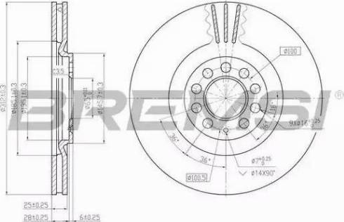 Bremsi DBB118V - Тормозной диск autospares.lv