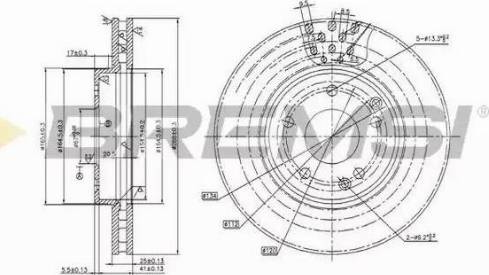 Bremsi DBB135V - Тормозной диск autospares.lv