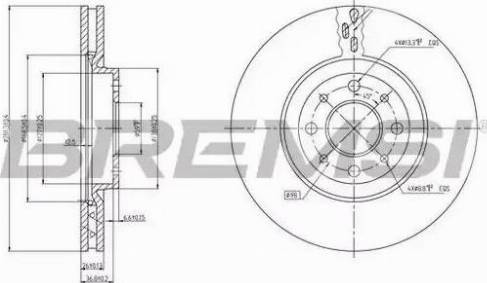 Bremsi DBB122V - Тормозной диск autospares.lv