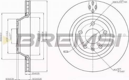 Bremsi DBB849V - Тормозной диск autospares.lv