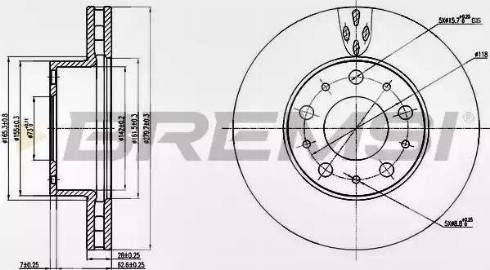 Bremsi DBB800V - Тормозной диск autospares.lv