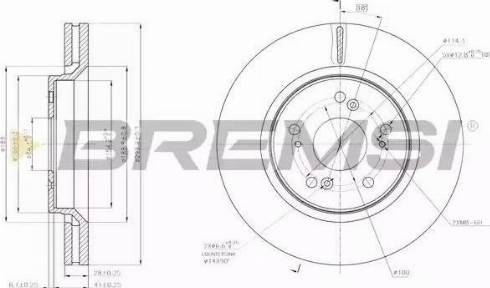 Bremsi DBB820V - Тормозной диск autospares.lv