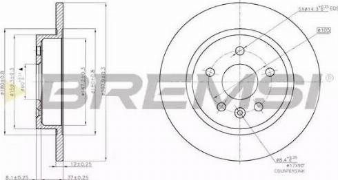 Bremsi DBB872S - Тормозной диск autospares.lv